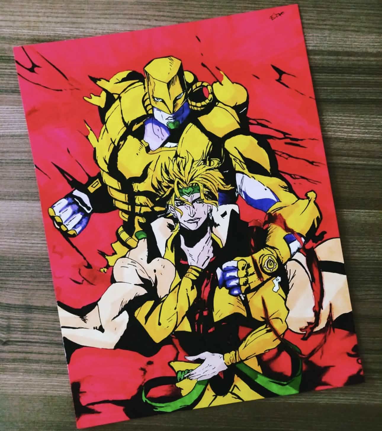 Fan art de DIO et The World, JoJo's Bizarre Adventure, aux feutres